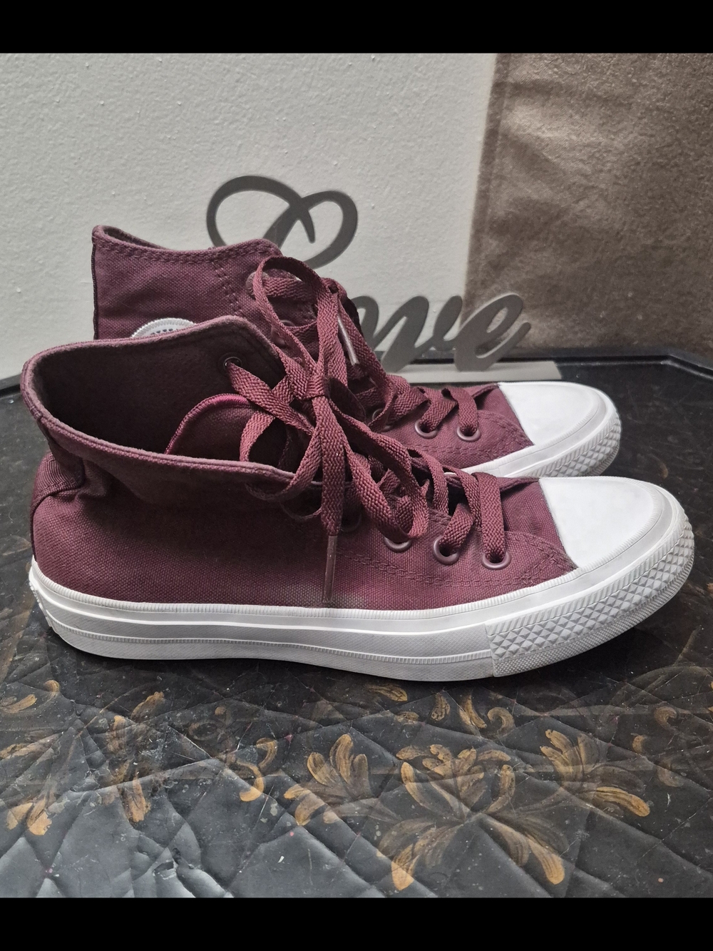 Converse Chuck Taylor All Star High Top Sneakers - Burgundy - Picture 3 of 10